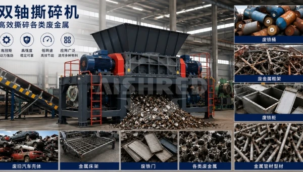 雙軸破碎機處理各類廢鐵影片實錄